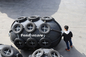 Pneumatischer Gummipuffer Yokohamas aufblasbar mit benutzten Flugzeug-Reifen